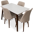 Dariel Mid Century Modern Solid Wood 5 Piece Furniture Set