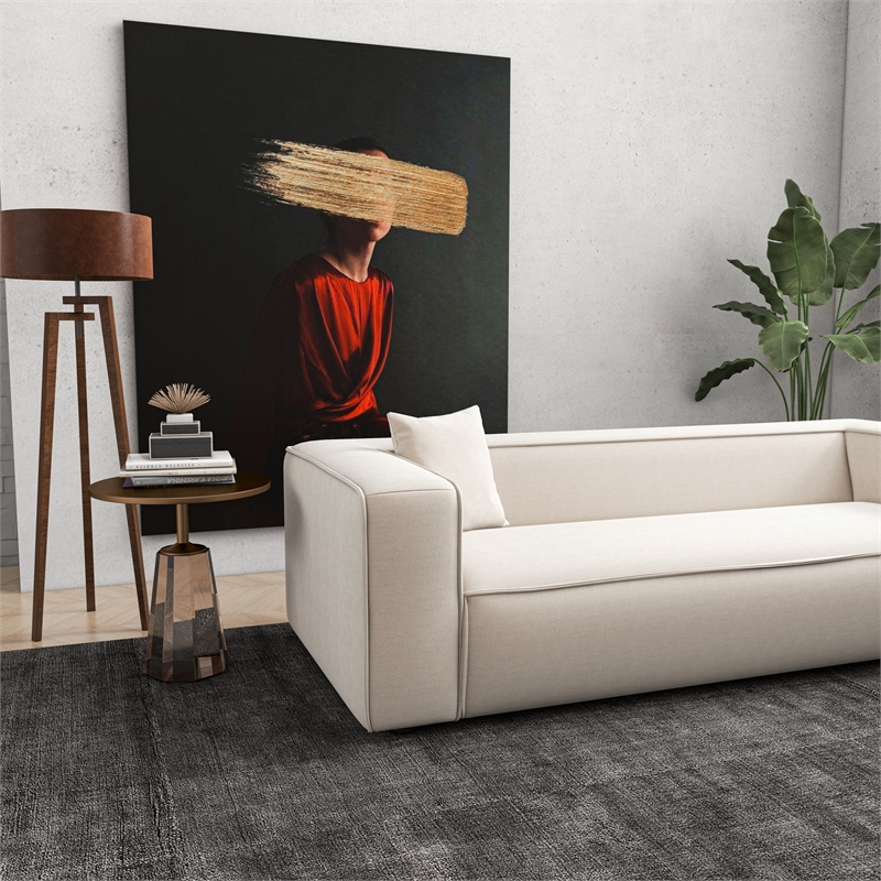 Bellevue Modern Living Room Furniture Boucle Fabric Sofa  Couch in Ivory