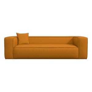 Bellevue Modern Furniture Style French Boucle Fabric Sofa in Dark Yellow