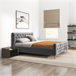 Bella Mid Century Modern Gray Velvet Upholstered King Platform Bed