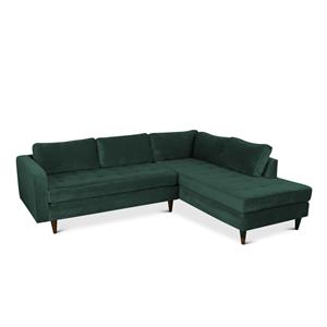 marie green velvet modern living room corner sectional sofa