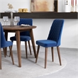 Peooer Modern Solid Wood Walnut Dining Table and 4 Chair Set