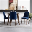 Peooer Modern Solid Wood Walnut Dining Table and 4 Chair Set