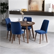Peooer Modern Solid Wood Walnut Dining Table and 4 Chair Set