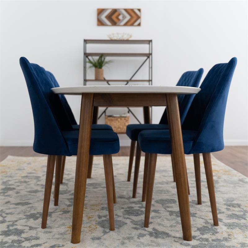 Reegan Mid Century Modern 5 Piece Dining Room Set