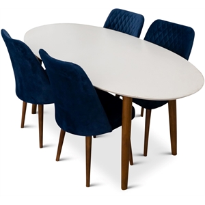 Reegan Mid Century Modern 5 Piece Dining Room Set