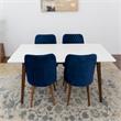 Darren Mid Century Modern Solid Wood Walnut 5 Piece Dining Room Furniture Set