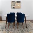 Darren Mid Century Modern Solid Wood Walnut 5 Piece Dining Room Furniture Set