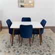 Derek Modern Solid Wood Dining Table and 4 Chair Set