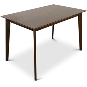 udinese mid-century modern 67-inch rectangular solid wood dining table in brown