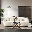 Bodrum Living Room Modern French Knitted Boucle Fabric Upholstered Sofa in Cream