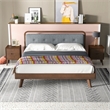 Ashcroft Demi Fabric Upholstered King Platform Bed in Gray