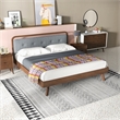 Ashcroft Demi Fabric Upholstered King Platform Bed in Gray