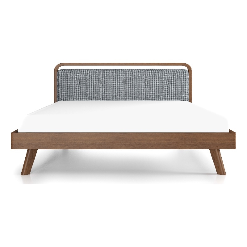 Ashcroft Demi Fabric Upholstered King Platform Bed in Gray