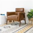 Inara Luxury Modern Living Room Full Grain Leather Tan Accent Armchair