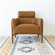 Inara Luxury Modern Living Room Full Grain Leather Tan Accent Armchair