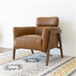 Inara Luxury Modern Living Room Full Grain Leather Tan Accent Armchair
