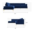Casa Mid-Century Tufted Tight Back Velvet Right-Facing Sectional in Dark Blue