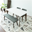 Siriana Modern Solid Wood Walnut Dining Room & Kitchen 4 Piece Furniture Set