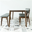Siriana Modern Solid Wood Walnut Dining Room & Kitchen 4 Piece Furniture Set