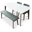 Siriana Modern Solid Wood Walnut Dining Room & Kitchen 4 Piece Furniture Set