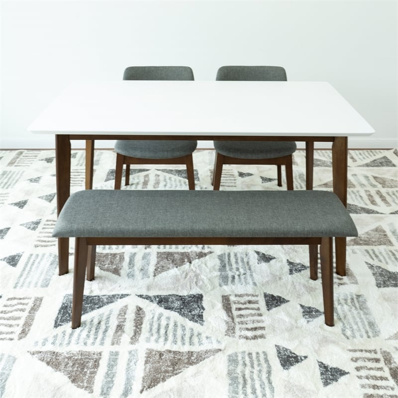 Siriana Modern Solid Wood Walnut Dining Room & Kitchen 4 Piece Furniture Set