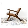 Ananya Genuine Fur Mid Century Furniture Style Leather Armchair in Dark Tan