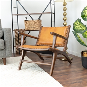 ananya genuine fur mid century modern furniture style comfy armchair in dark tan