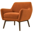 Camille Mid Century  Modern Luxury Accent Velvet Armchair in Burnt Orange