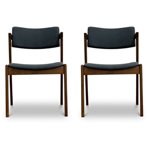 vego mid-century modern fabric dining chair in dark gray (set of 2)