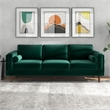Hill Mid-Century Modern Pillow Back Velvet Sofa in Green