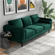 Hill Mid-Century Modern Pillow Back Velvet Sofa in Green