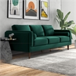 Hill Mid-Century Modern Pillow Back Velvet Sofa in Green