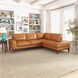 Allestar L-Shaped Tufted Leather Tan Right-Facing Sectional Sofa