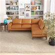 Allestar L-Shaped Tufted Leather Tan Right-Facing Sectional Sofa