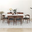 Brookes Modern Solid Wood Walnut Dining Room & Kitchen 7 Piece Furniture Set