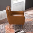 Rosedale Mid-Century Tight Back Genuine Leather Upholstered Lounge Chair in Tan