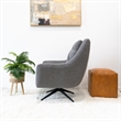 Miro Mid-Century Fabric Upholstered Swivel Lounge Chair in Gray