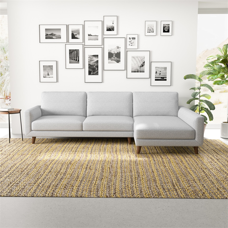 Belmont Gray Fabric Modern Living Room Corner Sectional Sofa