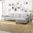 Belmont Gray Fabric Modern Living Room Corner Sectional Sofa