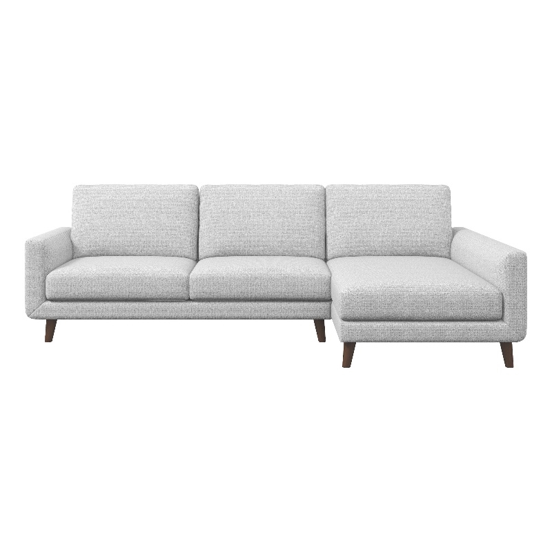 Belmont Gray Fabric Modern Living Room Corner Sectional Sofa