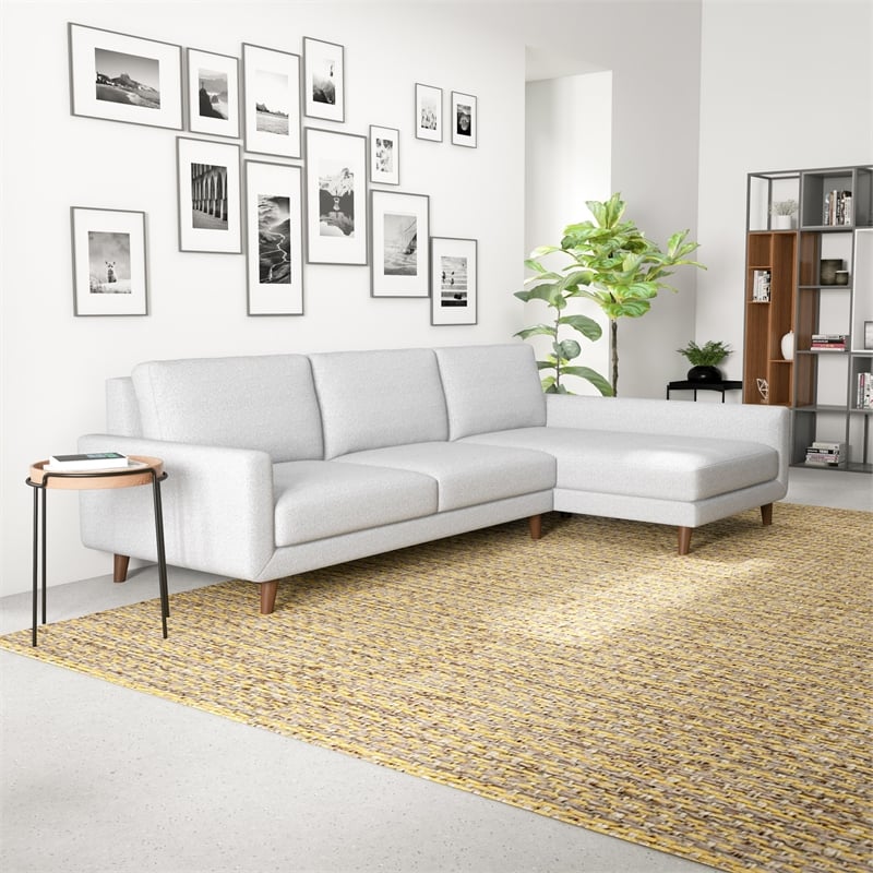 Belmont Gray Fabric Modern Living Room Corner Sectional Sofa