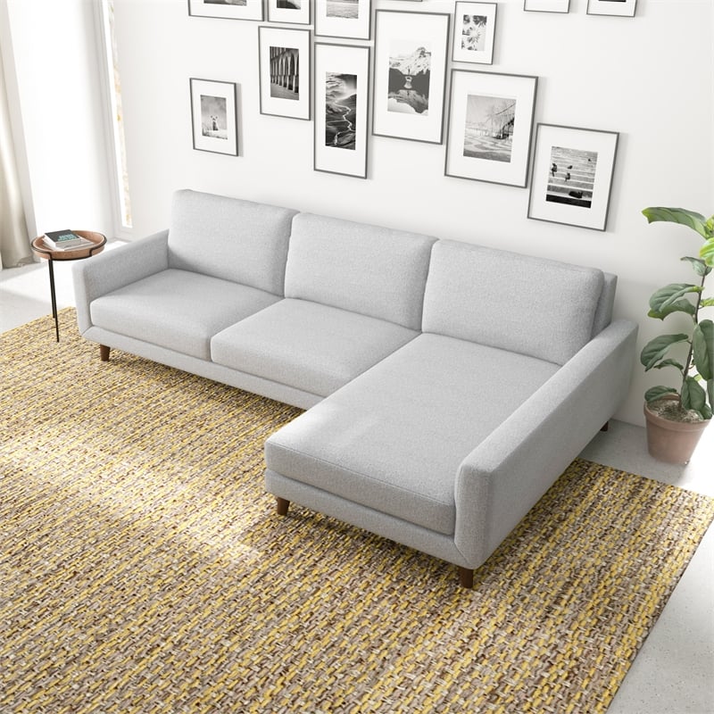 Belmont Gray Fabric Modern Living Room Corner Sectional Sofa
