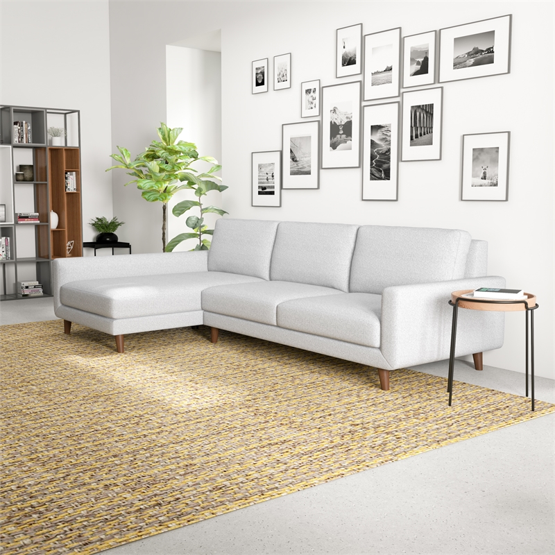 Belmont Gray Fabric Modern Living Room Corner Sectional Sofa