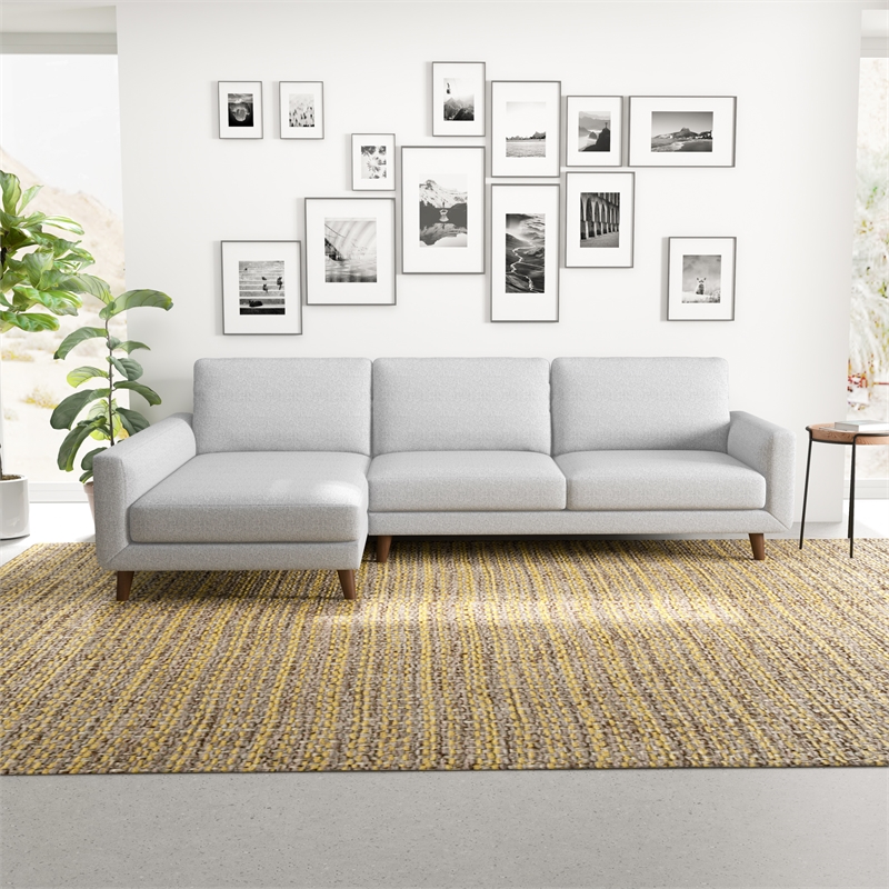 Belmont Gray Fabric Modern Living Room Corner Sectional Sofa