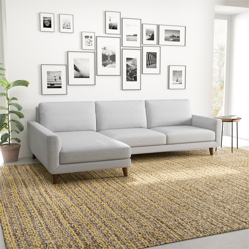 Belmont Gray Fabric Modern Living Room Corner Sectional Sofa