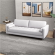 Demi Mid-Century Tufted Cushion Back Fabric Upholstered Sofa in Light Gray