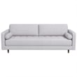 Demi Mid-Century Tufted Cushion Back Fabric Upholstered Sofa in Light Gray