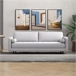 Demi Mid-Century Tufted Cushion Back Fabric Upholstered Sofa in Light Gray