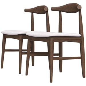windham mid-century modern fabric dining chair in gray (set of 2)
